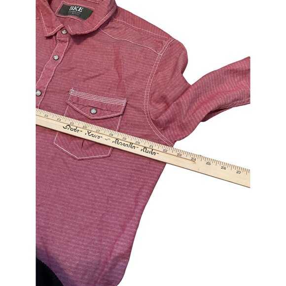 BKE Tailored Fit XL Mens Cotton Blend Long Sleeve Pearl Snap Western Shirt - Picture 3 of 13